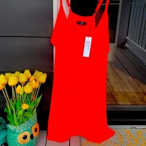 SINGLE Hot Orange Strappy Dress